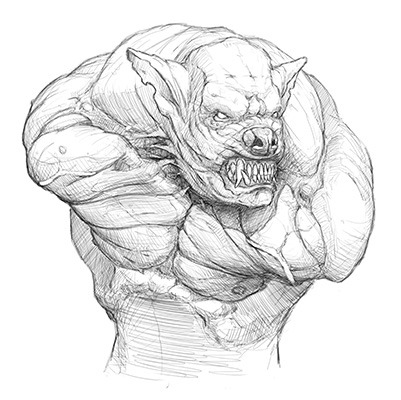 Ghoul Bust Concept, Art by Jordan Abernethy