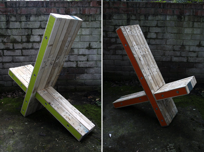 The XChair; Light Green and Orange