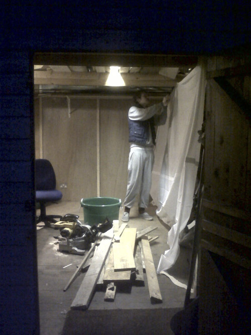 The studio in construction