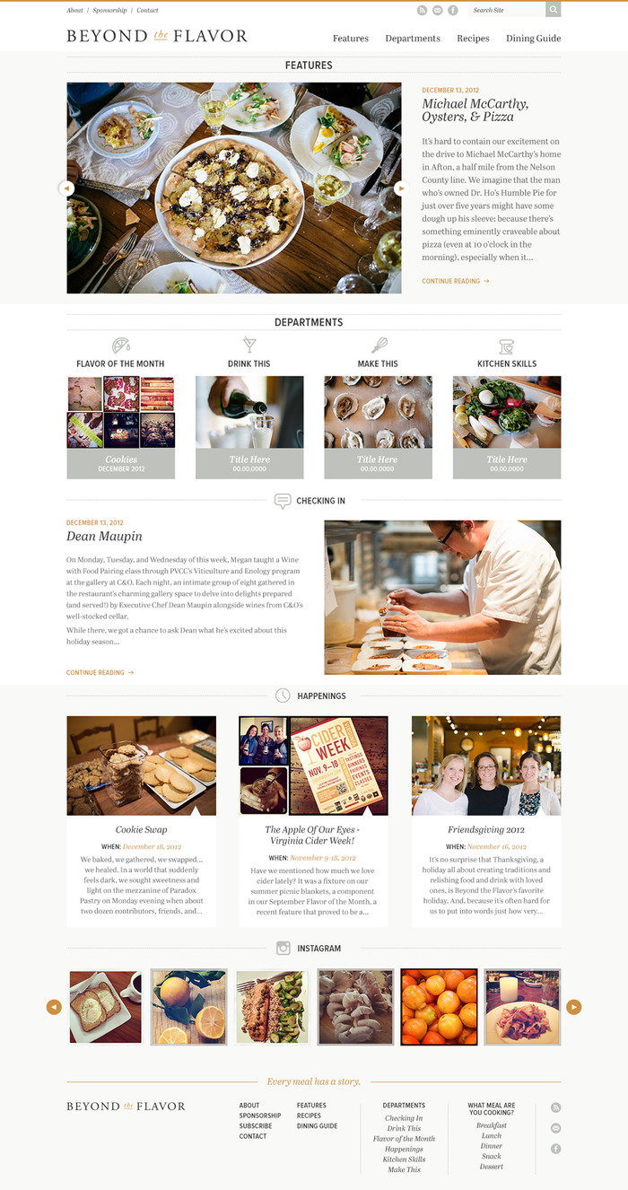 The new Beyond the Flavor website design!