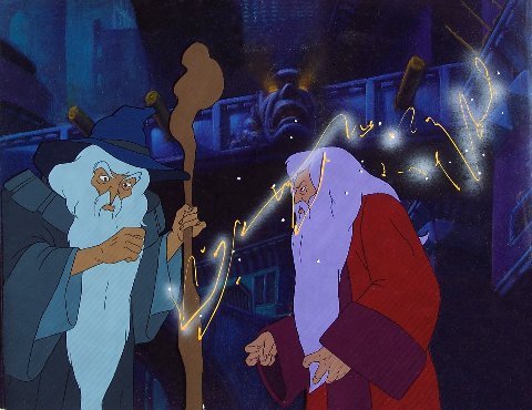 Gandalf and Saruman from "Lord of the Rings."