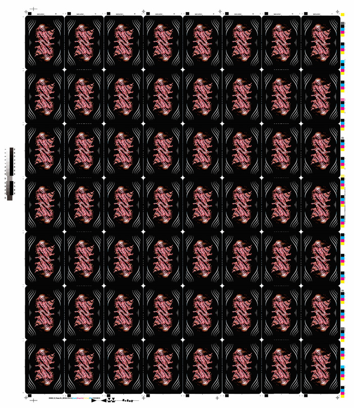 Uncut sheet mockup, backs.