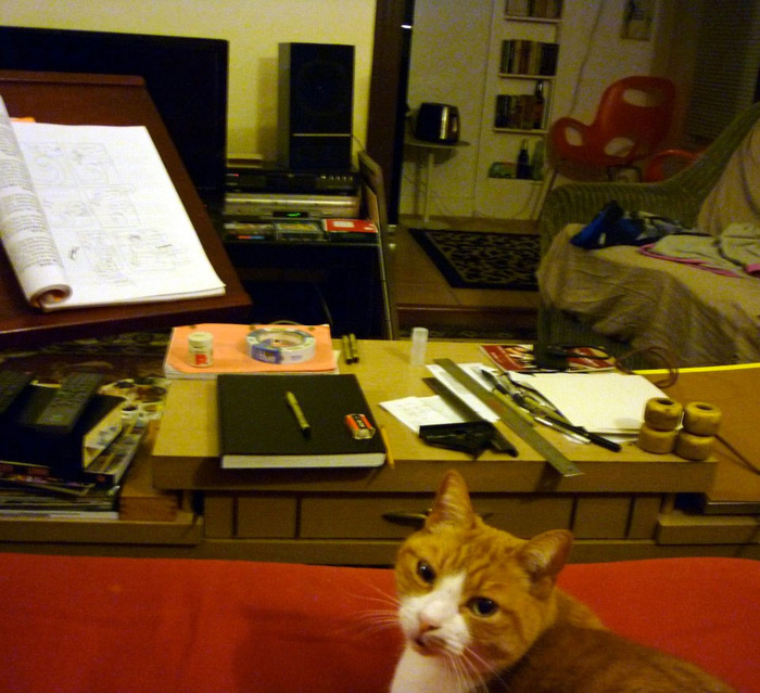 Nick Perry in his workspace in Los Angeles, California.