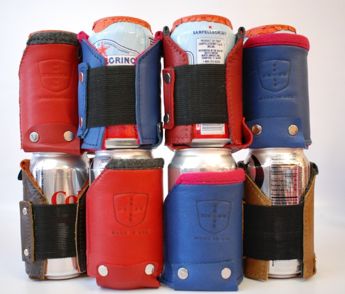 Drink Koozies (NO S-biner Bottle Opener) Perfect for soda/water bottles & cans. YES we have some limited Red & Blue Leather for your Koozie.