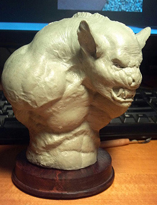 Ghoul Bust WIP, sculpted by Jordan Abernethy