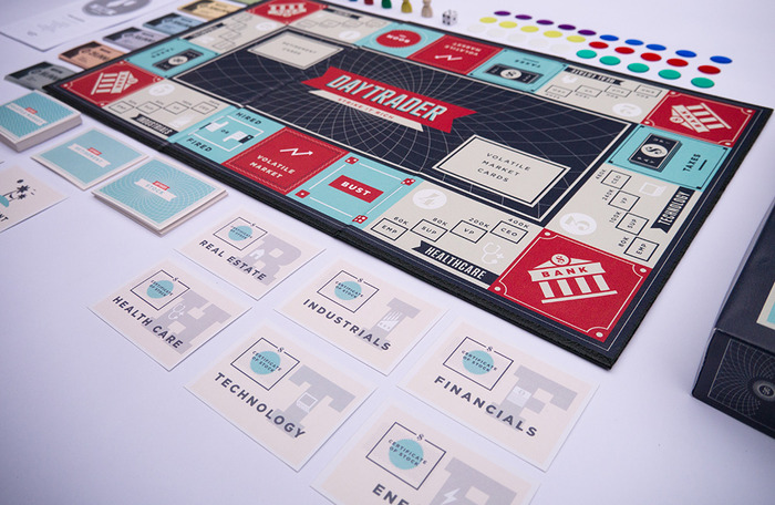 Daytrader comes with 4 stock cards of each company around the board.