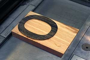 wood type of the letter "o"