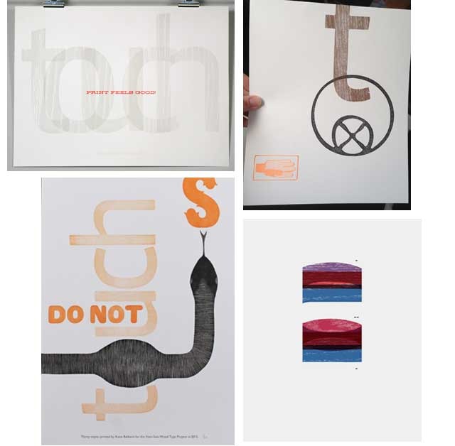 Limited Edition Letterpress Broadsides: Kyle Van Horn & Kim Bentley (top left), Katie Baldwin (bottom left), Tricia Treacy & Ashley Pigford (top right), David Wolske (bottom right), ($35 Pledge, 30 available of each)
