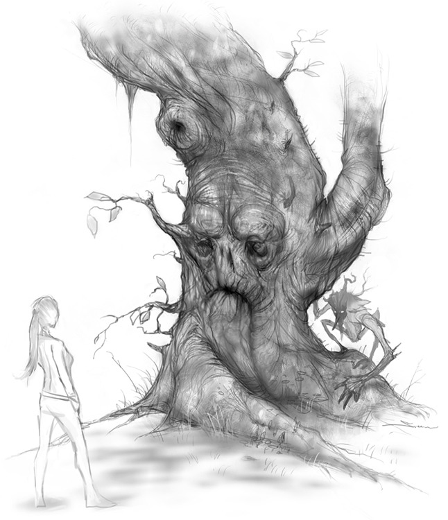 Zoë meets a Tree Spirit in Dreamfall Chapters