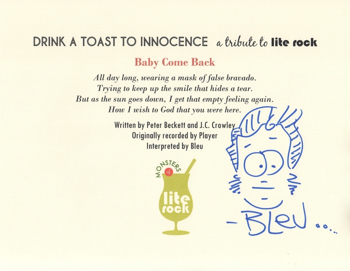 A custom lyric sheet, signed by Bleu, one of the rewards available to you.