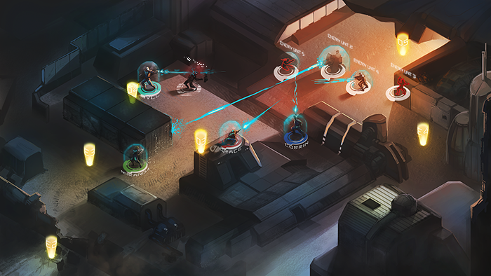 A typical firefight in There Came an Echo. Click for high resolution!