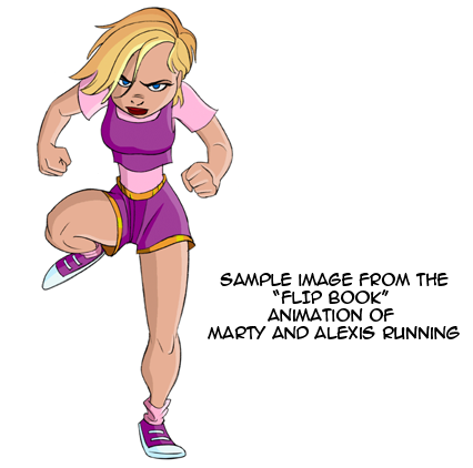 One drawing from the Alexis level of the run cycle (NOTE: the original artwork is NOT in color)