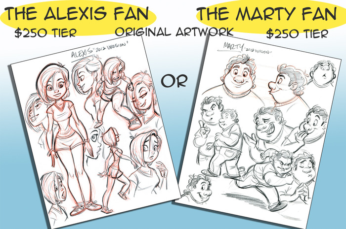 NOTE: These are two SEPARATE tiers. You only get ONE piece of original art, not both.