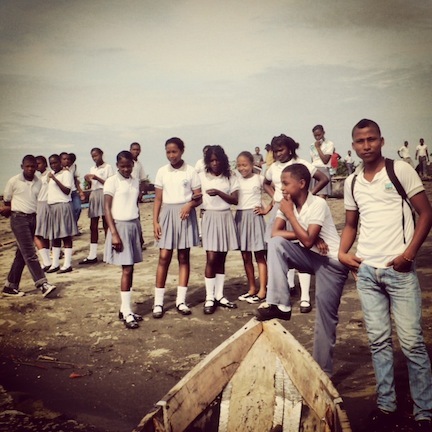 Kids returning from school in Curai