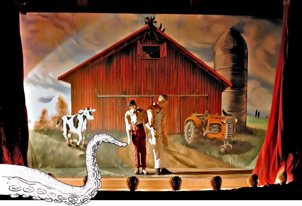 George consoles Lennie in our performance "Of Mice and Men"