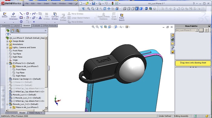 Luxi created in CAD to prepare it for production