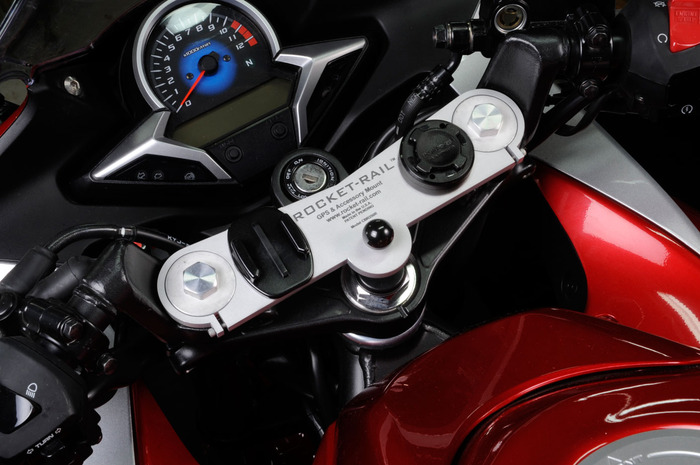 Room for a variety of mounts; GoPro and ROKFORM shown
