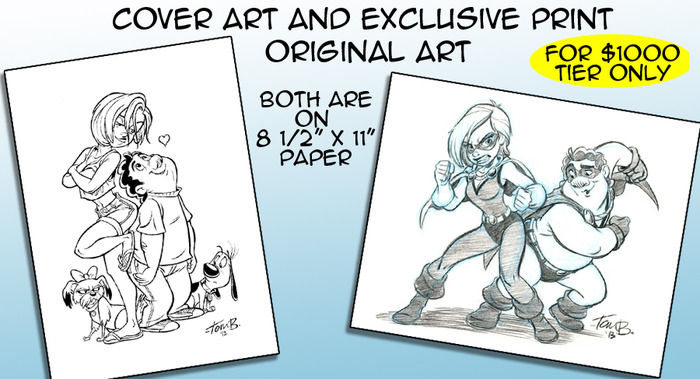 Cover art is hand inked and Print art is in pencil