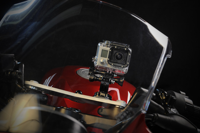 Mount your GoPro safely and securely for dynamic through the shield video