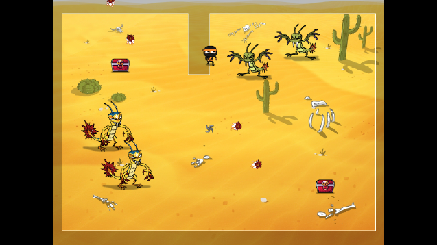 Sloppy Ninja travelling the desert