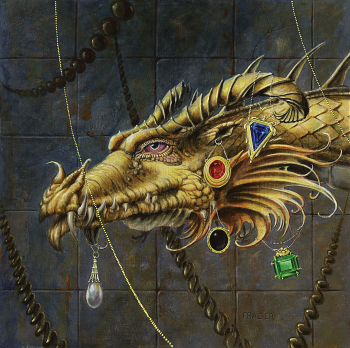Dan Frazier - Golden Mox Dragon (Oil on masonite)