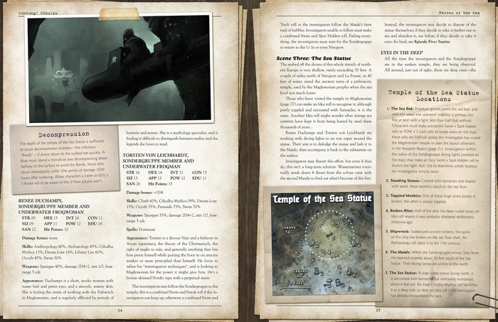 Sample Layout from Achtung! Cthulhu - Zero Point - Heroes of the Sea