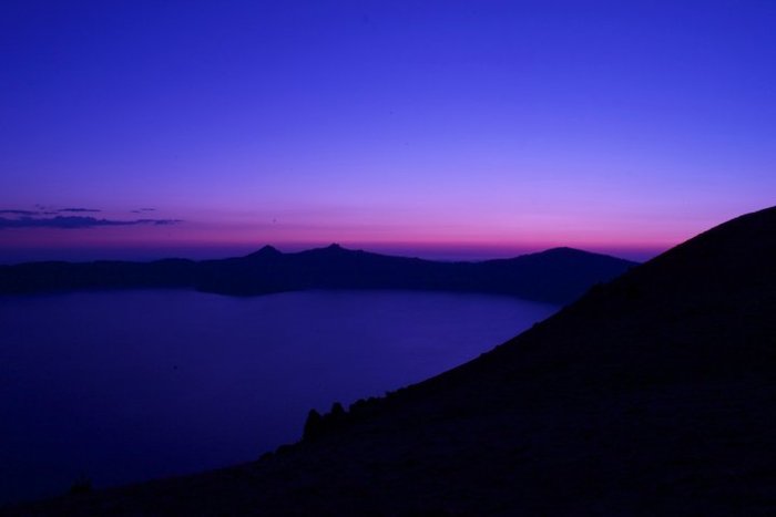 Crater Lake at sunset