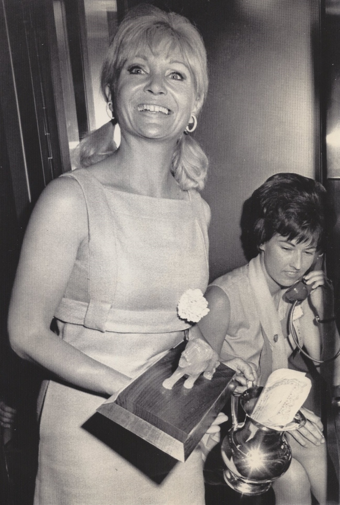 And The Winner Is...Susan Oliver (Co-Winner of the 1970 Powder Puff Derby coast-to-coast air race, along with pilot Margaret Mead)