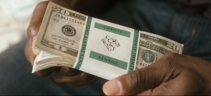 One of the cash bands specially made for the film. Yours for just a $10 Kickstarter pledge.
