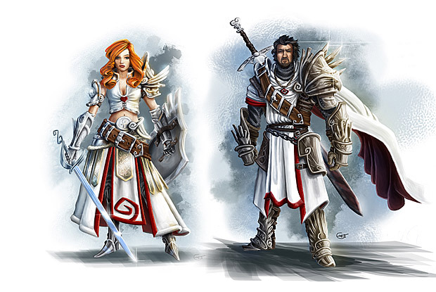 Early concept of the two main heroes