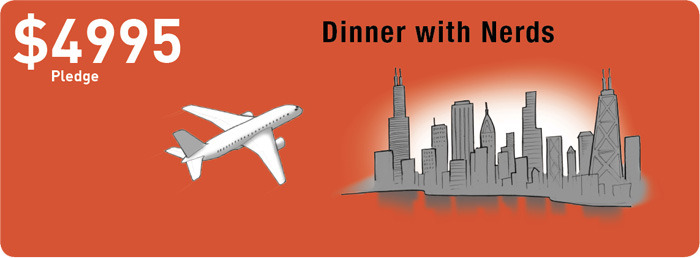 Domestic flight to Chicago and dinner with the Team at the lab with a private chef who's as dorky about food as we are about bikes.