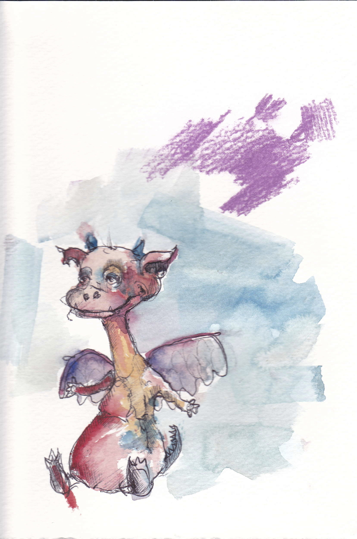 Artist sketch of Kinley The Water Dragon