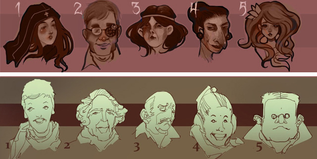 NPC concept sketches.