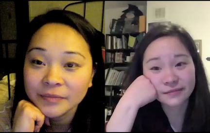 A screen shot from Samantha & Anaïs' first skype session.