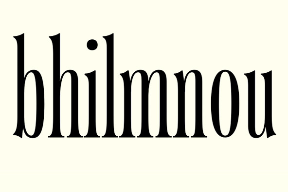 A prototype of the first eight letters of the font.