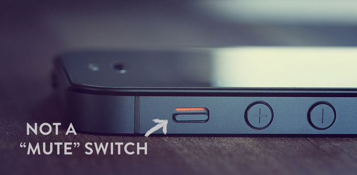 Apple says this isn't a global "mute" switch, but rather a switch to silence the phone's ringer