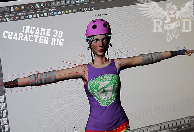 Picture of an early in-game model in our 3D software