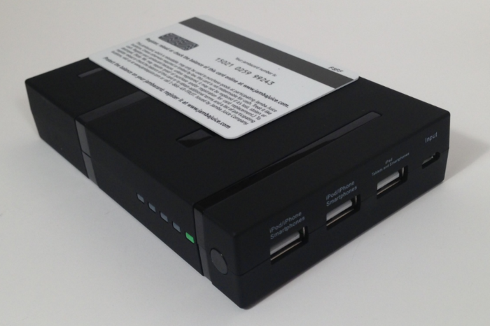 The Battery weighs just over 11oz and compared to a credit card...Not bad