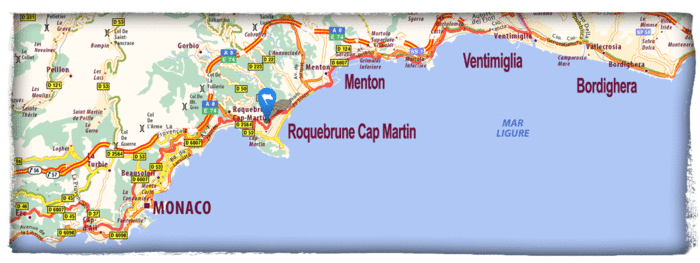 Roquebrune-Cap-Martin, Cote D'Azur, the location of Eileen Gray's Villa E1027.