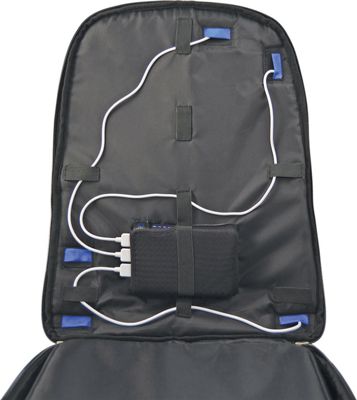 The routing system with 3 cables routed to pockets