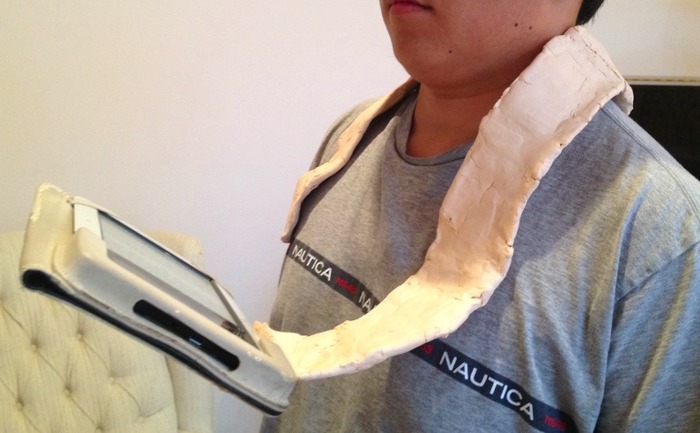 Early early prototype made out of clay, chickenwire, and newspaper