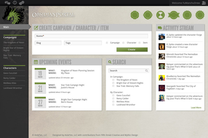 A very rough draft of the new dashboard