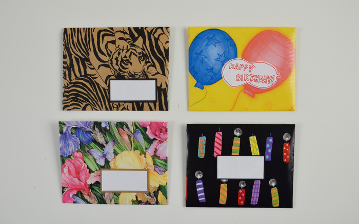 Envelopes made with wrapping paper