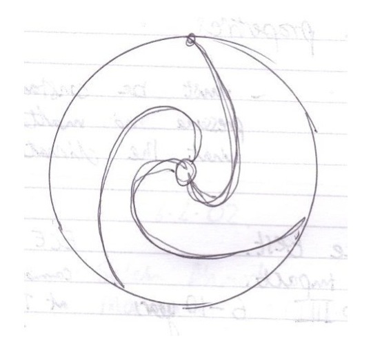Sam's first notebook sketch of a wheel with suspension, 2007