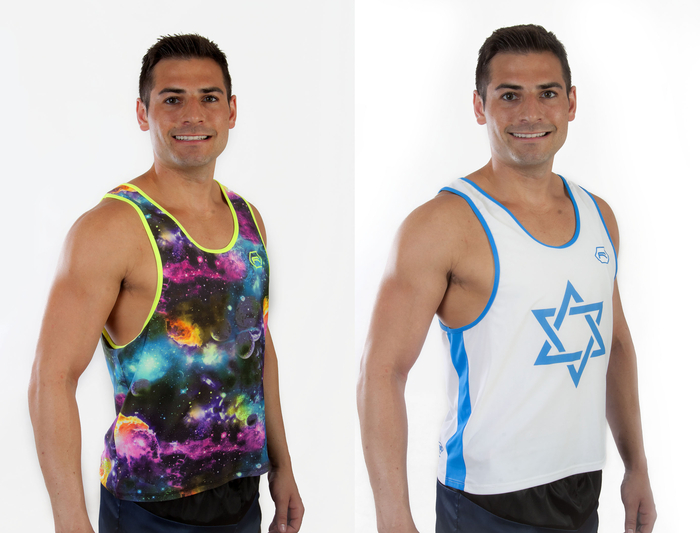 "Galaxy" w/ Highlighter Trim (Left) "Israel" w/ Neon Blue Trim (Right)