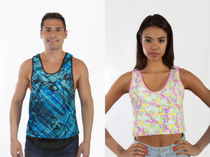 "Blue Paint Strokes" w/ Black Trim (Left) "Flowers" w/ Pastel Pink Trim (Right)