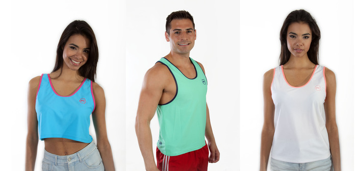 From Left to Right: Electric Blue w/ Neon Pink Trim; Mint w/ Navy Trim; White w/ Peach Trim