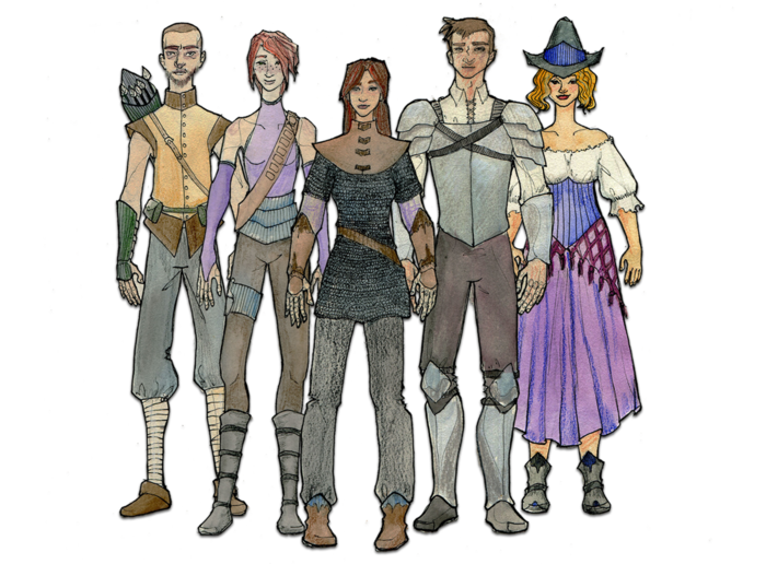 Initial character concept art by Nancy McSwiney.