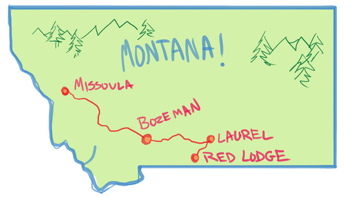 The trio will then perform across Montana. At Red Lodge, Leila will leave the group and return to Missoula while Rosa and Nick trek on!