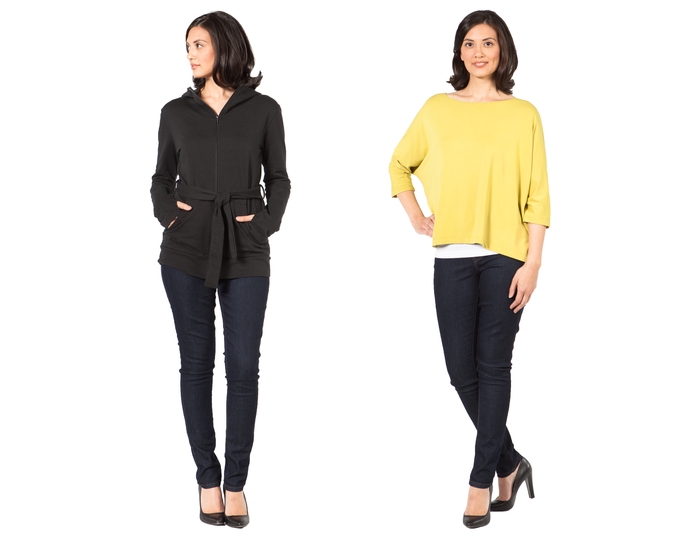 The Evolution Hoodie™ (available in Black only) and the ultimate in casual chic, the SUMMERSKIN Dolman (available in Kiwi Green, White and Black).